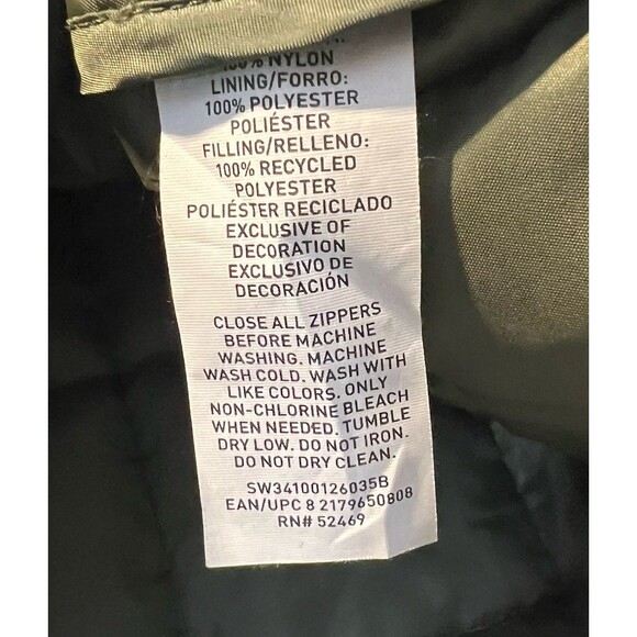 SWISS TECH Mens 2X 50-52 Olive Green Puffer Vest Lightweight Quilted Outdoor Zip - Picture 7 of 10